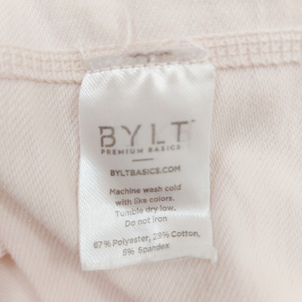 BYLT Basics Drop Cut T-Shirt Mens Large Beige Short Sleeve Curvy Hem Athleisure - Picture 8 of 10